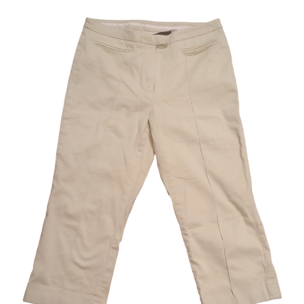 Women's Cream Short Cropped Pants
